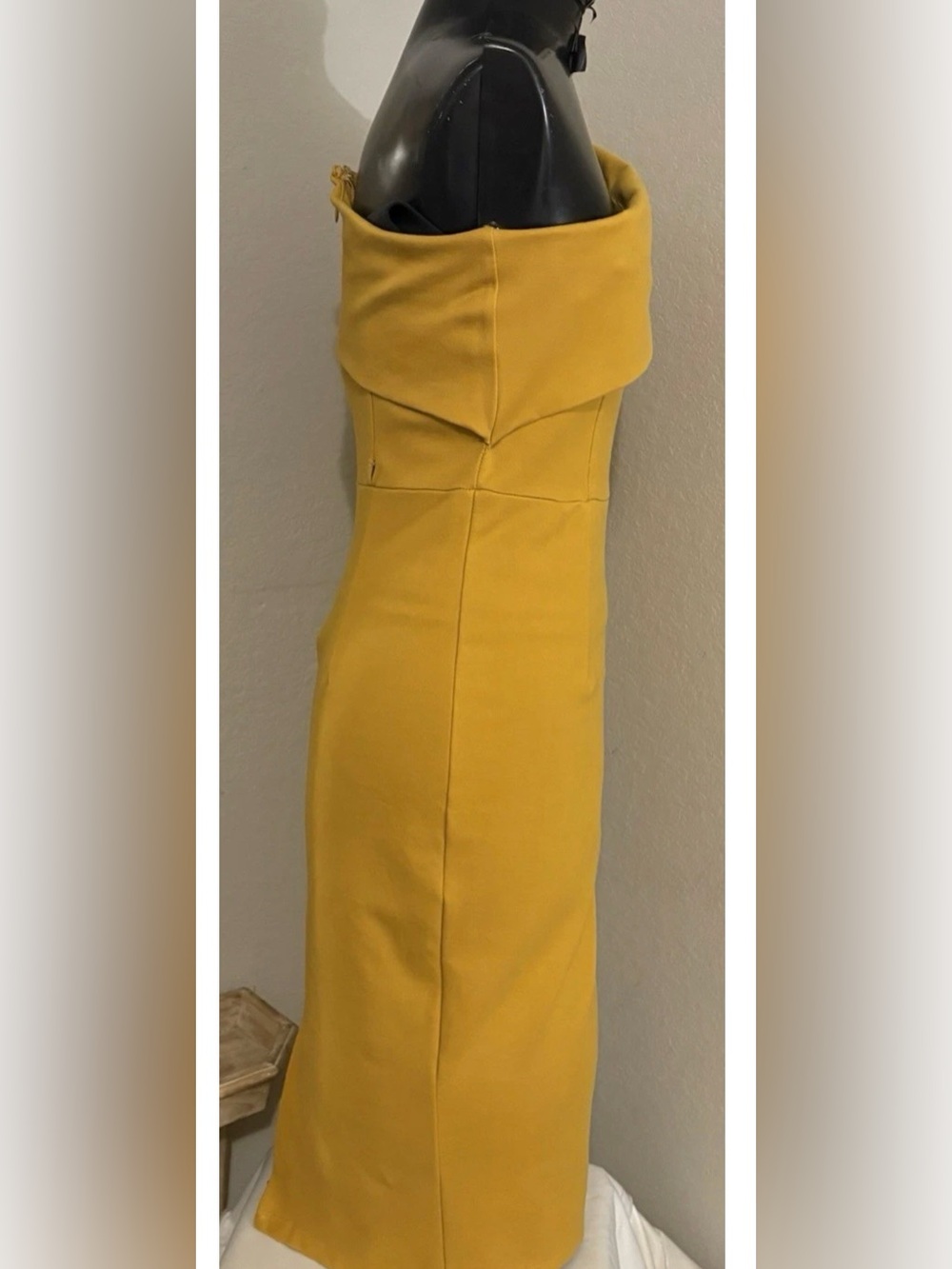 Alieva Rita One Shoulder Dress Mustard Yellow Women’s Size L - Picture 6 of 8